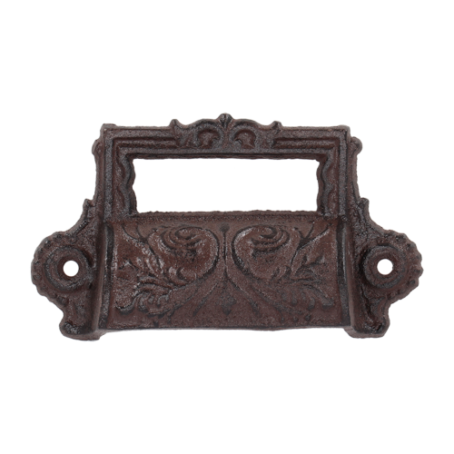 Draw Pull w/ Label Holder - Cast Iron (Set of 6 Assorted)