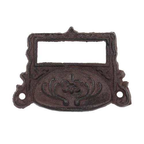Draw Pull w/ Label Holder - Cast Iron (Set of 6 Assorted)