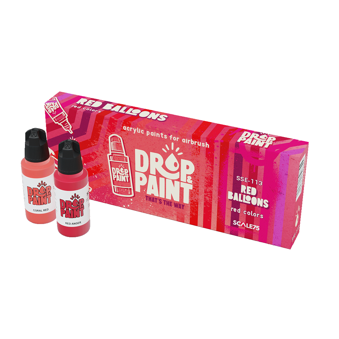 Scale 75 - Drop and Paints - Red Balloons Paint Set