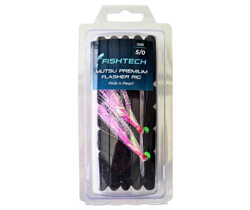 Fishtech 5/0 Mutsu Premium Flasher Rig - Pink n Pearl