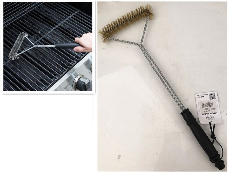 GRILL BRUSH - TRIPLE HEAD 45CM (Set of 6)