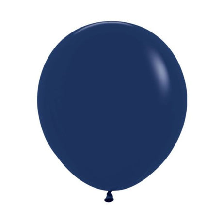 Pack of 6 Sempertex 45cm Navy Blue Latex Balloons, perfect for elegant celebrations and decorations.