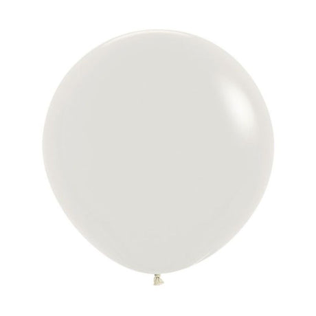 Three 60cm pastel dusk cream latex balloons by Sempertex, ideal for festive decorations.
