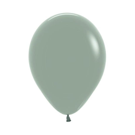 Pack of 100 Sempertex 30cm pastel dusk laurel green latex balloons for elegant celebrations and eco-friendly decorations.