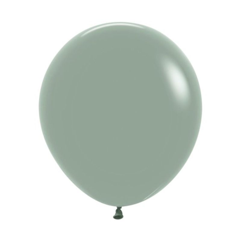 Pack of 6 Sempertex pastel dusk laurel green latex balloons, perfect for elegant celebrations and festive decorations.