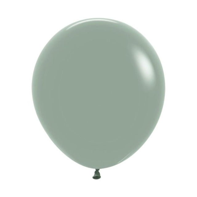 Pack of 6 Sempertex pastel dusk laurel green latex balloons, perfect for elegant celebrations and festive decorations.