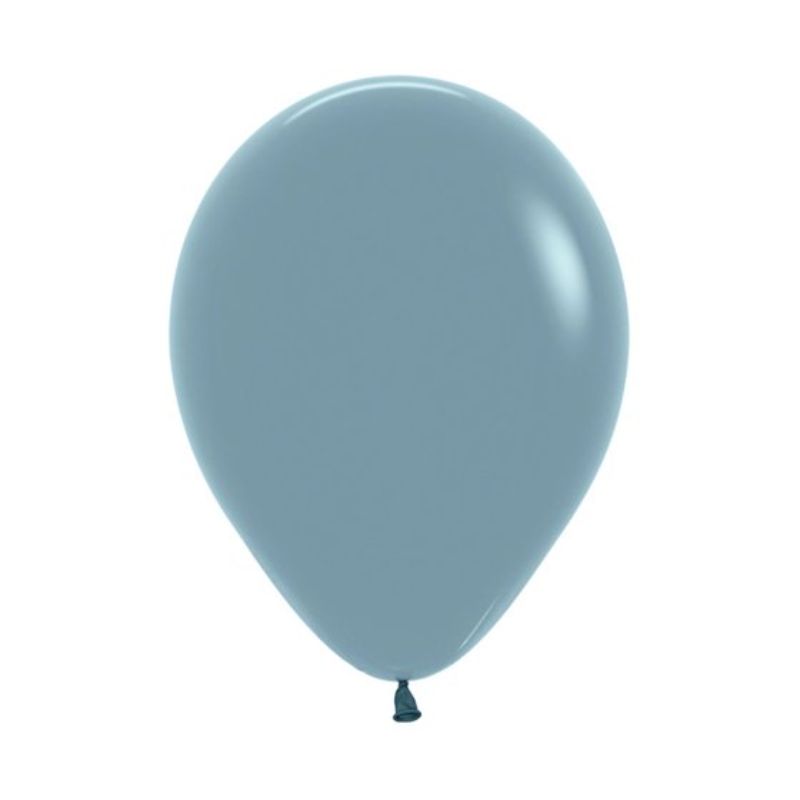 Pack of 50 Sempertex 12cm pastel dusk blue latex balloons, perfect for elegant celebrations and decor.