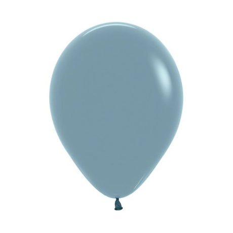 Pack of 50 Sempertex 12cm pastel dusk blue latex balloons, perfect for elegant celebrations and decor.