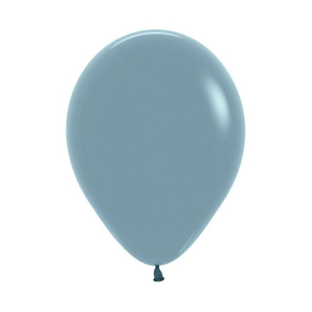 Pack of 100 Sempertex 30cm Pastel Dusk Blue Latex Balloons ideal for elegant celebrations and versatile decoration.
