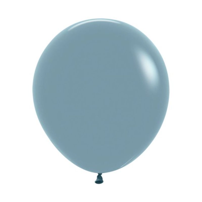 Pack of 6 Sempertex 45cm pastel dusk blue latex balloons, perfect for elegant party decorations and celebrations.
