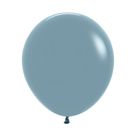 Pack of 6 Sempertex 45cm pastel dusk blue latex balloons, perfect for elegant party decorations and celebrations.