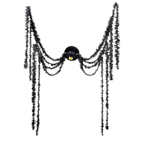 Spider All-In-One Hanging Decoration Kit featuring honeycomb and tinsel elements, perfect for versatile party themes.
