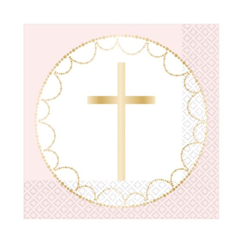 Elegant pink floral lunch napkins in a pack of 20, perfect for enhancing any special occasion or gathering.