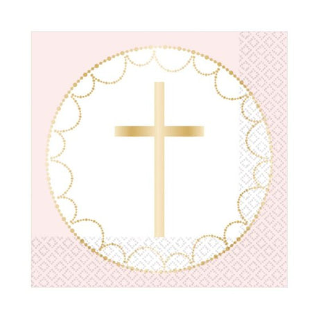 Elegant pink floral lunch napkins in a pack of 20, perfect for enhancing any special occasion or gathering.