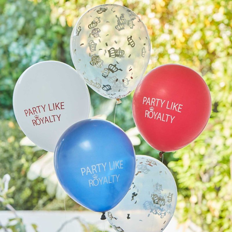 Coronation Party Latex Balloons - Pack of 5