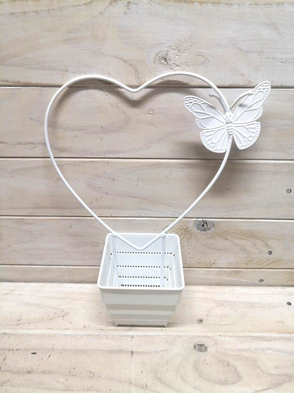 Heart Shape Metal Support Stake with Butterfly