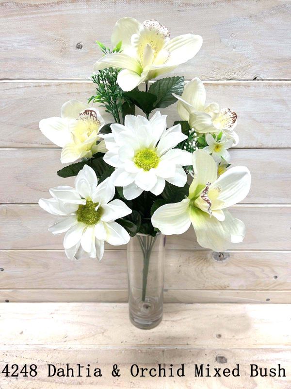 Orchid - Mixed Orchid & Dahlia Bush White