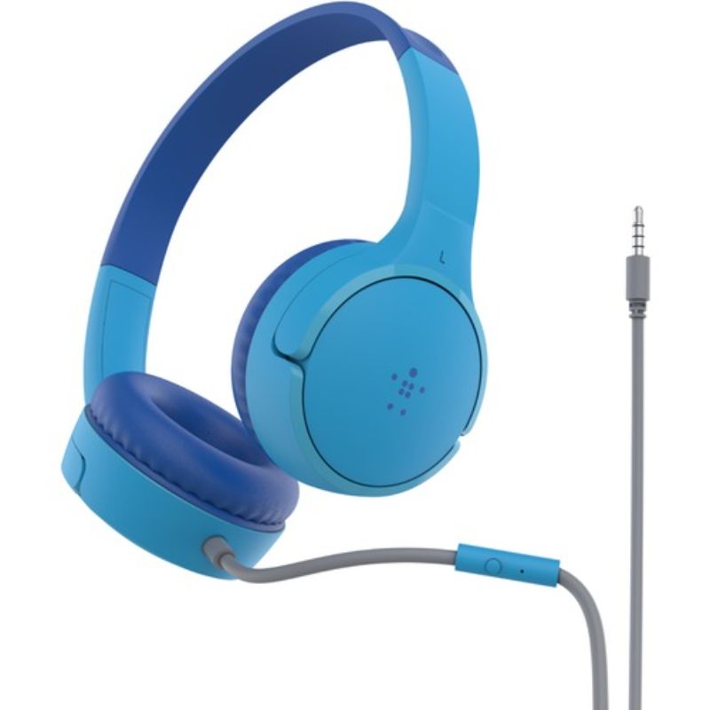 Belkin SOUNDFORM Mini Wired On-Ear Headphones for Kids - Safe, Comfortable & Stylish Blue
