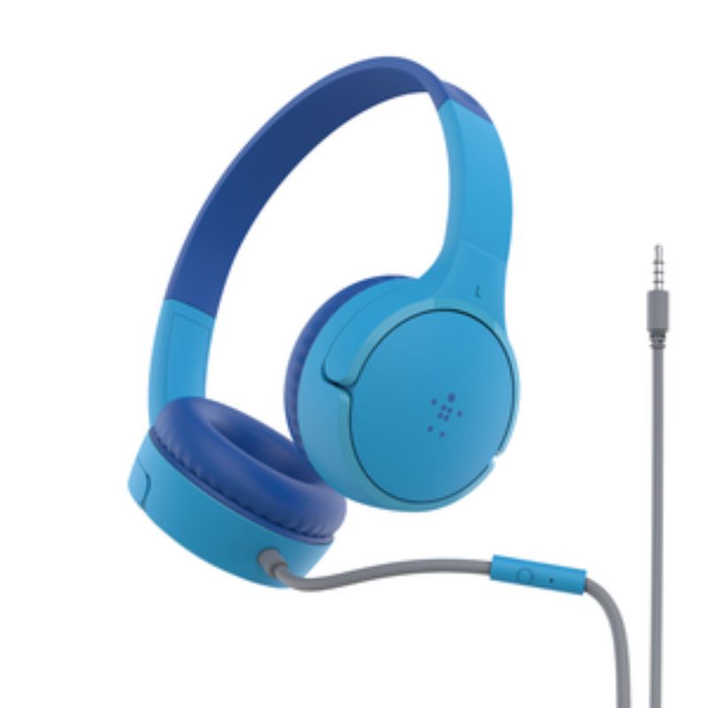 Belkin SOUNDFORM Mini Wired On-Ear Headphones for Kids - Safe, Comfortable & Stylish Blue