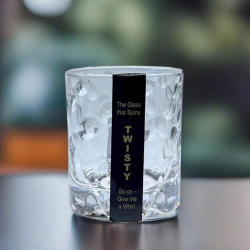 TWISTY SPINNING GLASS (BUBBLES)