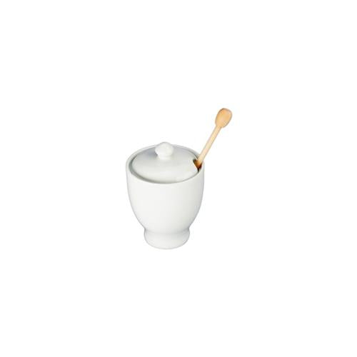 HONEYPOT WITH WOOD DIPPER 76MM 235ML