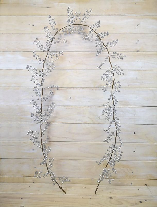 Artificial Berry Garland - Silver (6')