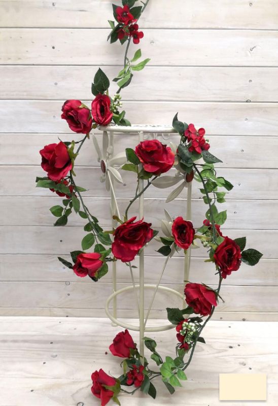 Artificial Rose Garland with Berries (Assorted)