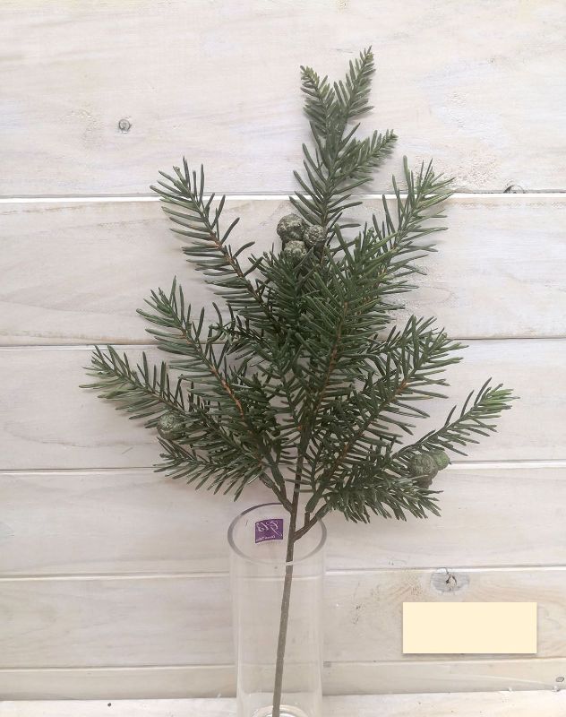 Artificial Pine Spray With Cone