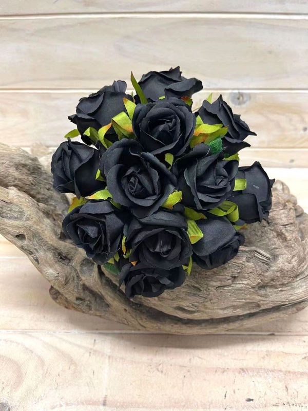 Artificial Rose Posies (Black)