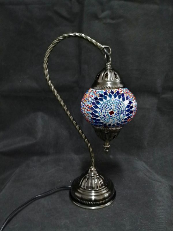 Turkish Mosaic Lamp 3 - Swan Neck Multicolour (37cm)