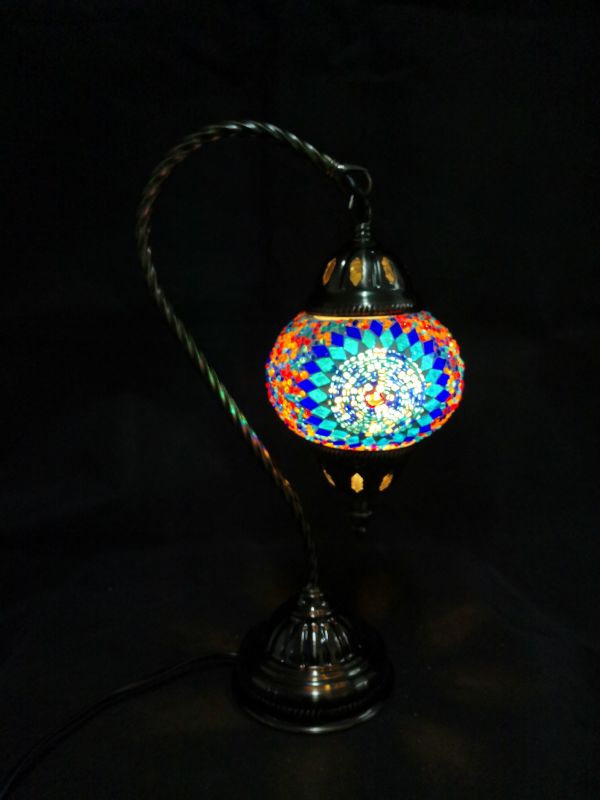 Turkish Mosaic Lamp 3 - Swan Neck Multicolour (37cm)