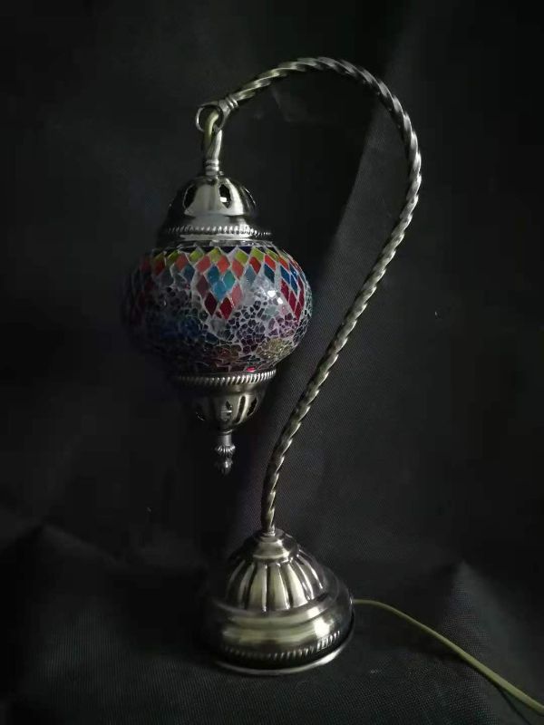 Turkish Mosaic Lamp 4 - Swan Neck Multicolour (37cm)