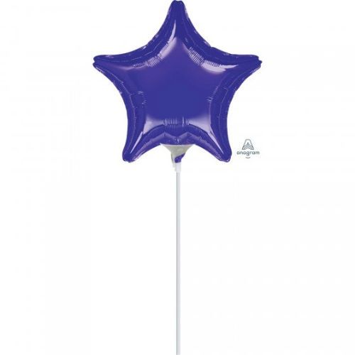 Vibrant 22cm purple star foil balloon, ideal for celebrations and easy air inflation with a user-friendly design.