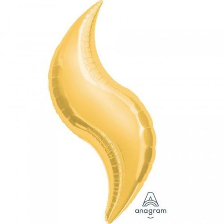 Elegant 42" gold curve foil balloon, perfect for celebrations and eye-catching decorations.
