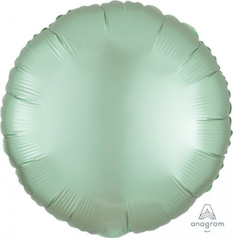 45cm mint green satin foil balloon ideal for elegant party decor, perfect for birthdays, weddings, and baby showers.