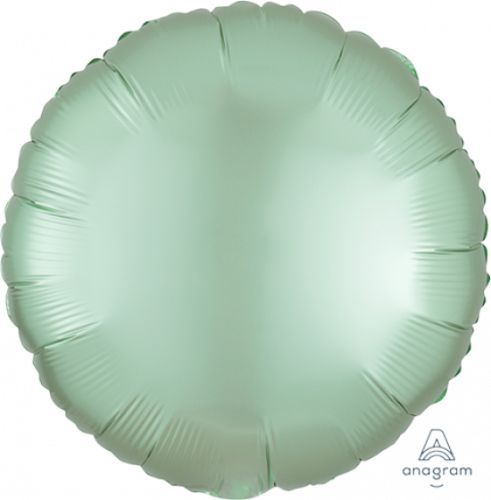 45cm mint green satin foil balloon ideal for elegant party decor, perfect for birthdays, weddings, and baby showers.