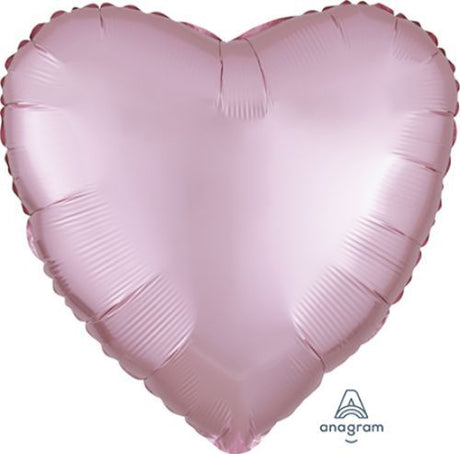 45cm pastel pink heart balloon with satin finish, perfect for weddings, parties, and celebrations.