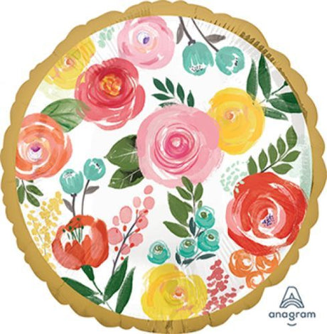 45cm balloon with vibrant floral pattern, perfect for parties, weddings, and celebrations, durable and visually stunning.