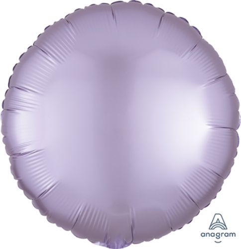 45cm pastel lilac circle balloon with satin luxe finish, perfect for elegant celebrations and party decor.