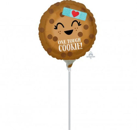 Vibrant 22cm foil balloon with a cookie design, perfect for party decorations and celebrations.