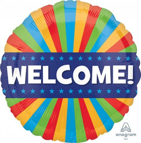 45cm self-sealing foil balloon with 'Welcome Blitz' design, perfect for celebrations and events.