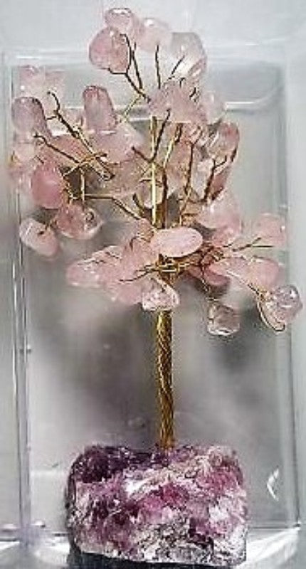 Gemstone Tree with Crystal Base - Rose Quartz (Large)
