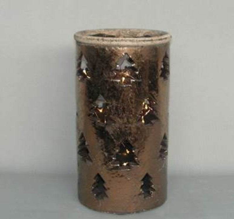 Copper Glazed Candle Holder - 15x30cm