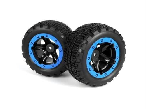 Slyder ST Wheels/Tyres Assembled Black/Blue RC Part Blackzon BL 540109