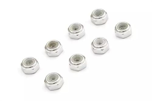M2 Aluminum Nylon Color Nut 8pcs Silver RC Part Kyosho KP MZW128S