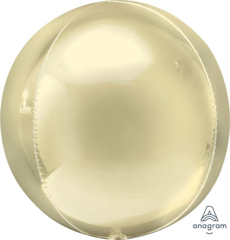 Orbz XL Pastel Yellow G20 balloon, 38cm x 40cm, self-sealing foil, perfect for celebrations and party decor.