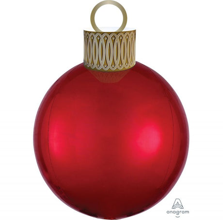 Vibrant Red Orbz balloon kit for elegant celebrations, featuring self-sealing foil balloons and decorative ornaments.