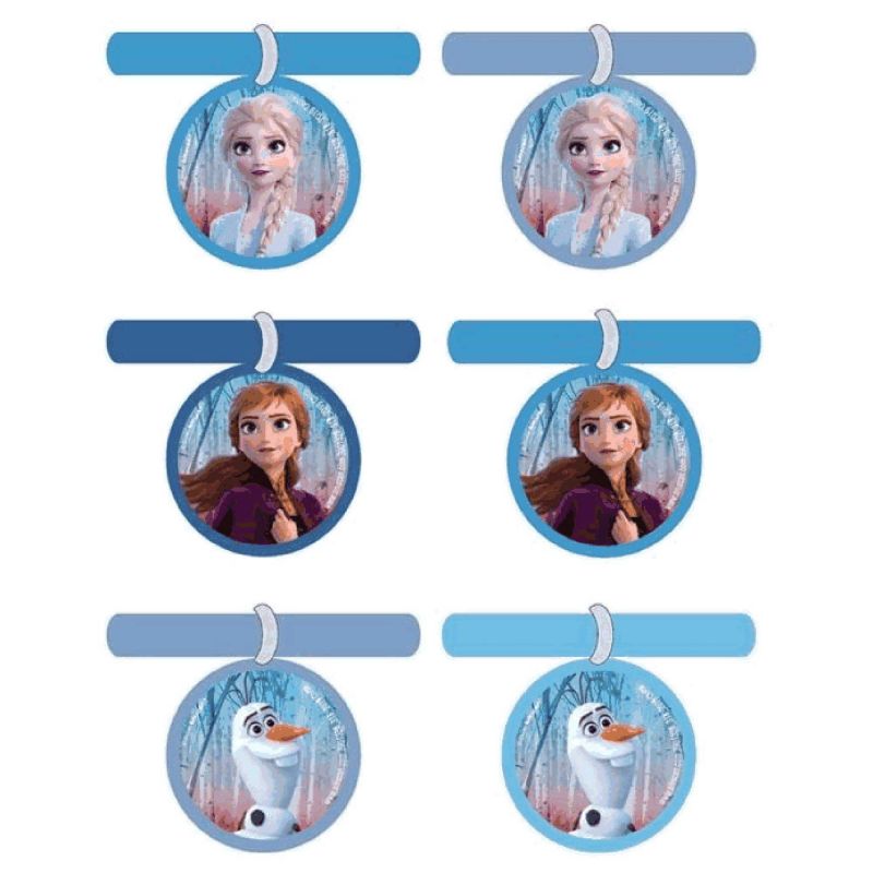 Pack of 8 Frozen 2 hair ties featuring vibrant designs inspired by Elsa and Anna, perfect for magical hairstyles.