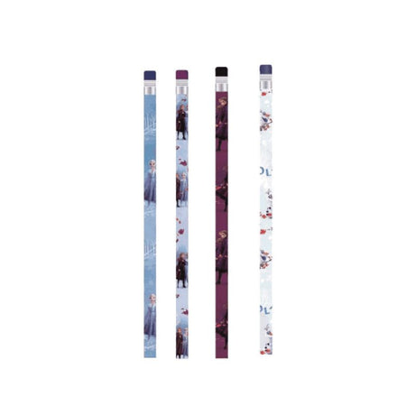 Pack of 8 Frozen 2 pencils featuring Anna, Elsa, and Olaf, perfect for school and creative writing.