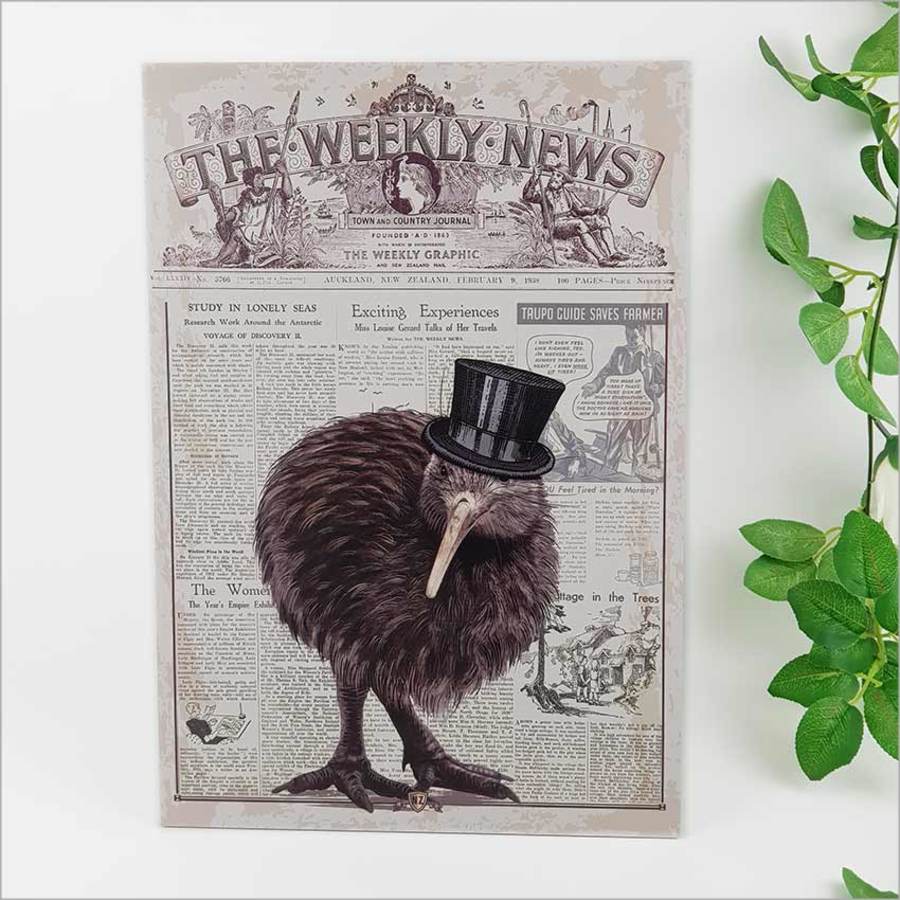 Kiwiana Wall Art - Rectangle Large: Vintage Kiwi - Printed Circle | Rectangle